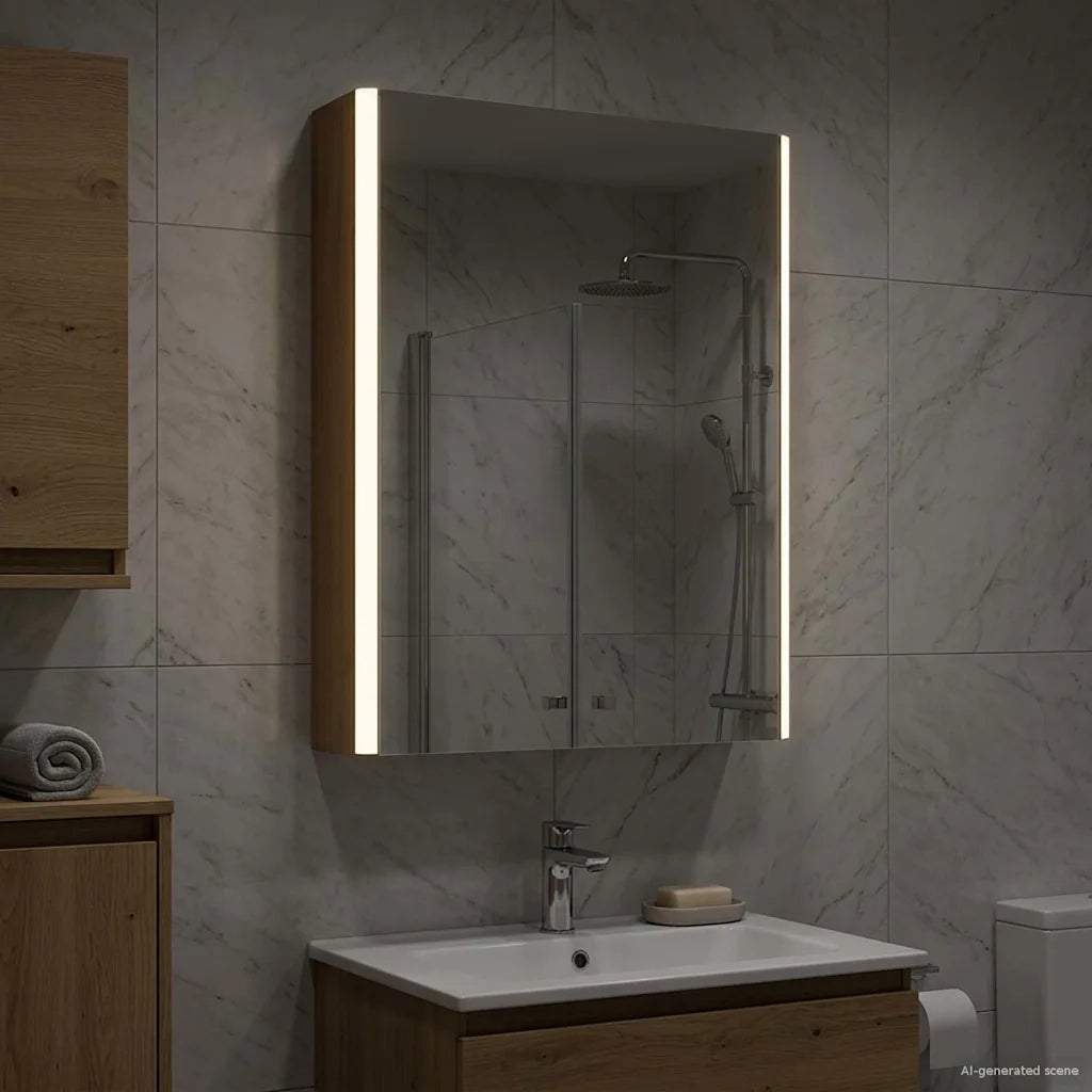 Mobiletto per specchio da bagno Rovere Artigianale