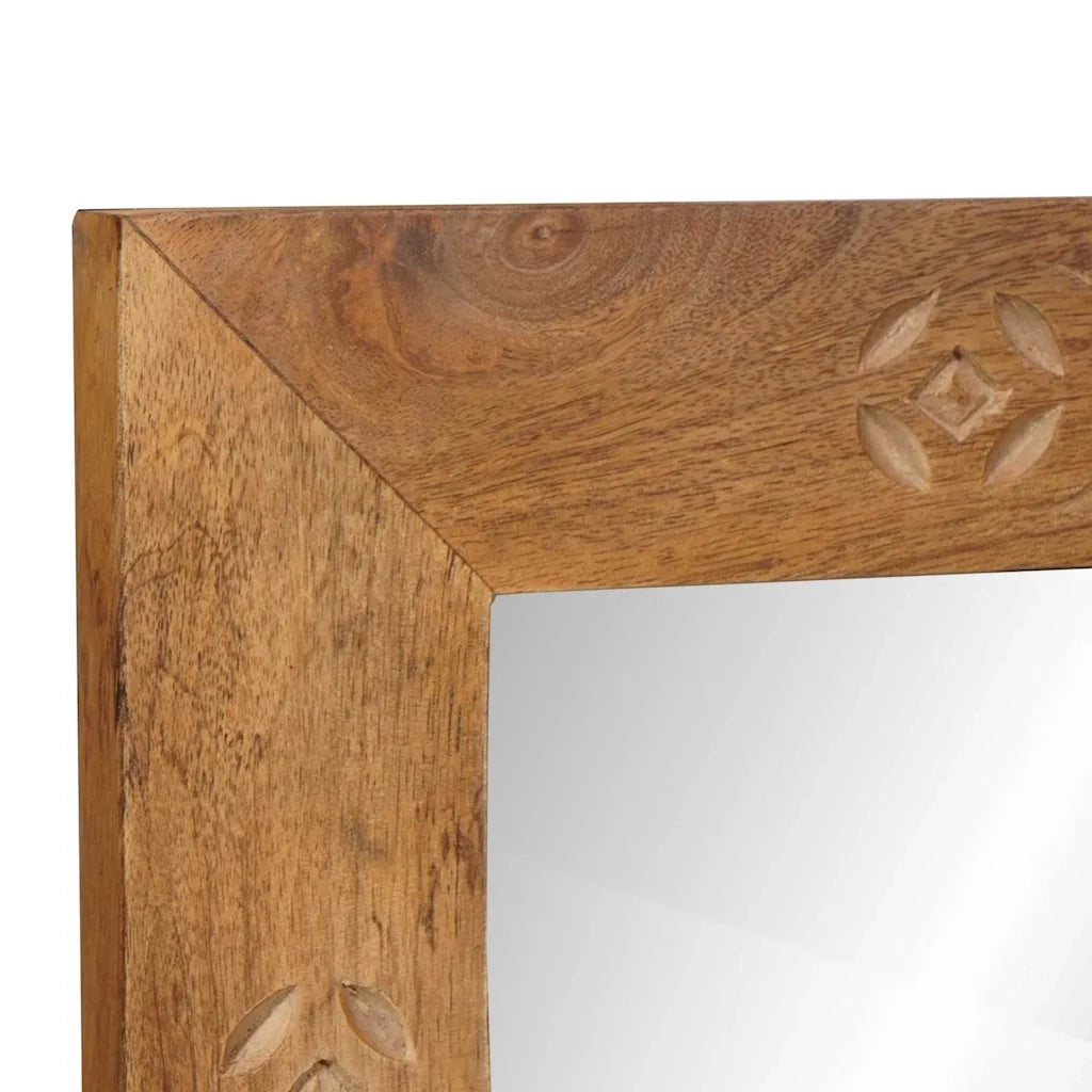 vidaXL Specchio Marrone chiaro 57 x 70 x 3 cm legno massello di mango