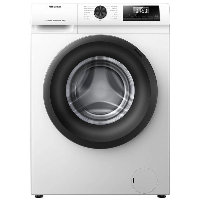 Hisense WF1Q1041BW Lavatrice classe A 10 kg 1400 giri-min altezza 845 cm x larghezza 595 cm colore bianco funzione vapore 999% lavaggio rapido + lavaggio automatico finitura differita