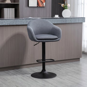 Sgabello bar 54x54x112 cm girevole e regolabile in altezza in acciaio grigio scuro
