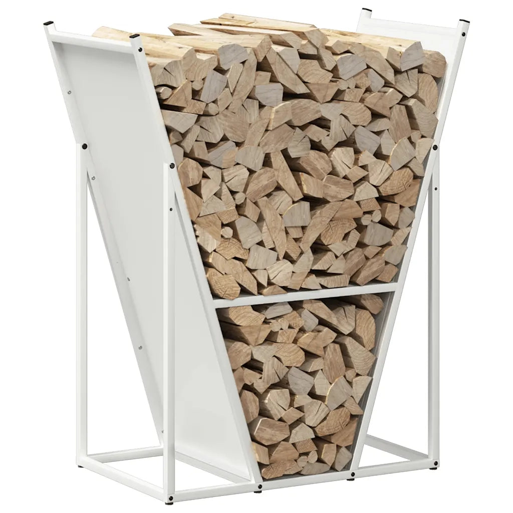 Rastrelliera per Legna da Ardere Bianca 69,5x35x81 cm 864178
