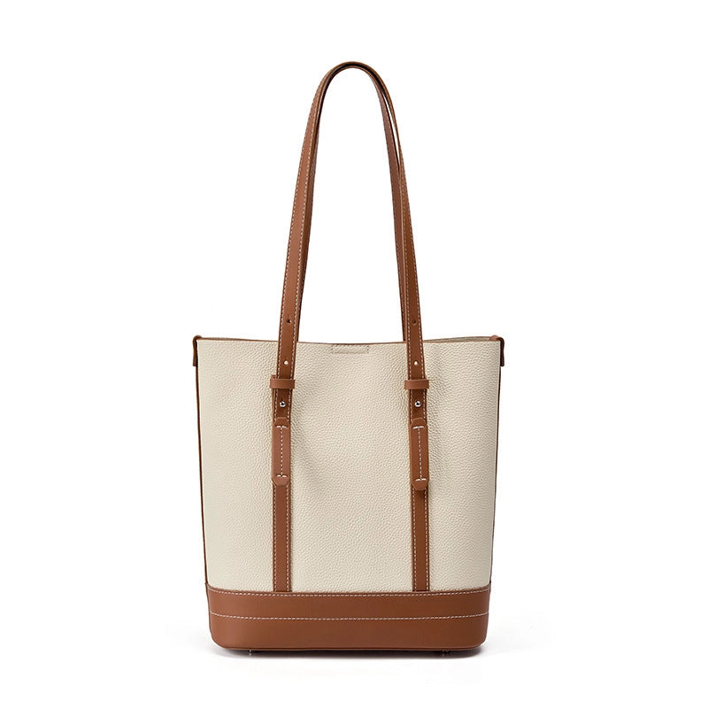 Borsa a mano e a tracolla da donna in vera pelle, colore bianco