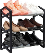Pannelli per Scarpe in Acciaio con 3 Livelli, X in Forma, per 6 Pair di Calzature, Dimensioni compatte, Leggero, senza Montaggio, per Cucina, Hall, Entrata, Salotto, Camera