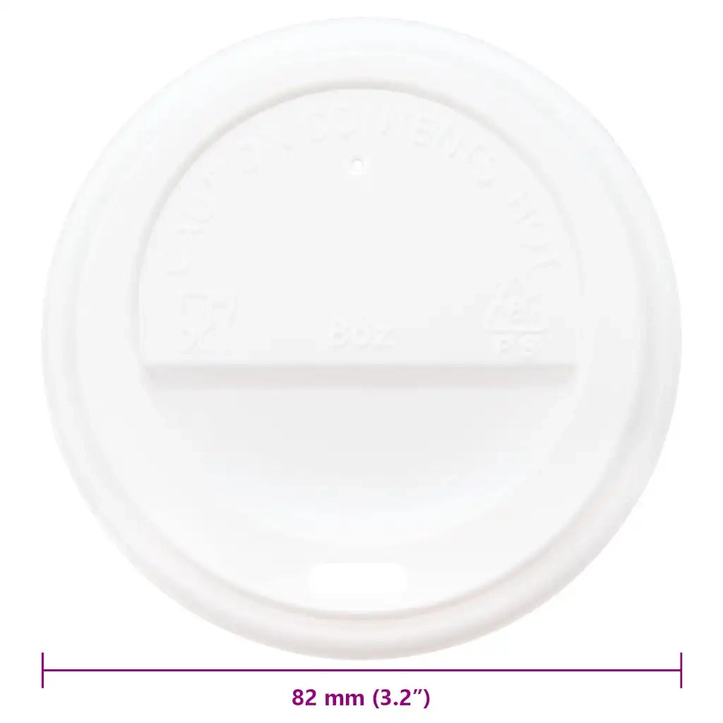 Coperchi Tazze da CaffÃ¨ Carta Ã˜80mm 8oz 1000 pz Plastica Bianca