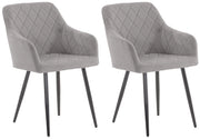 Set di 2 sedie da pranzo Shila grigio,Velluto