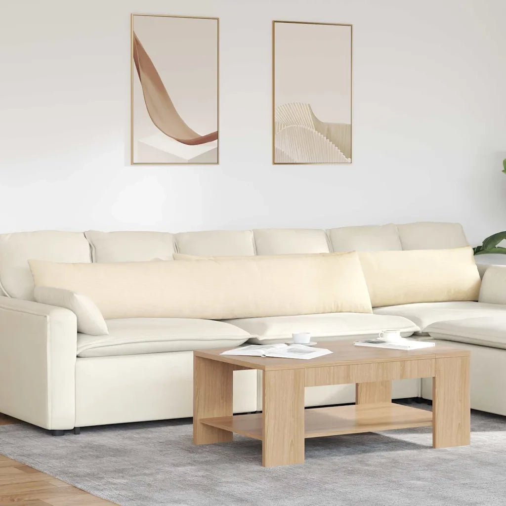 Cuscini da Divano 2 pz | Cuscini per sedie Crema 200 x 40 cm Tessuto in Cords