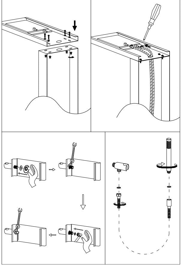 Colonna doccia attrezzata easy in acciaio inox con cascata spazzolata 150x23x53 *** confezione 1