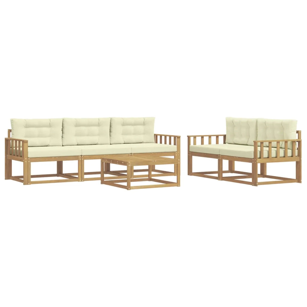 Set di divani da esterno con cuscino 6 pcs Bianco e Crema 3386054