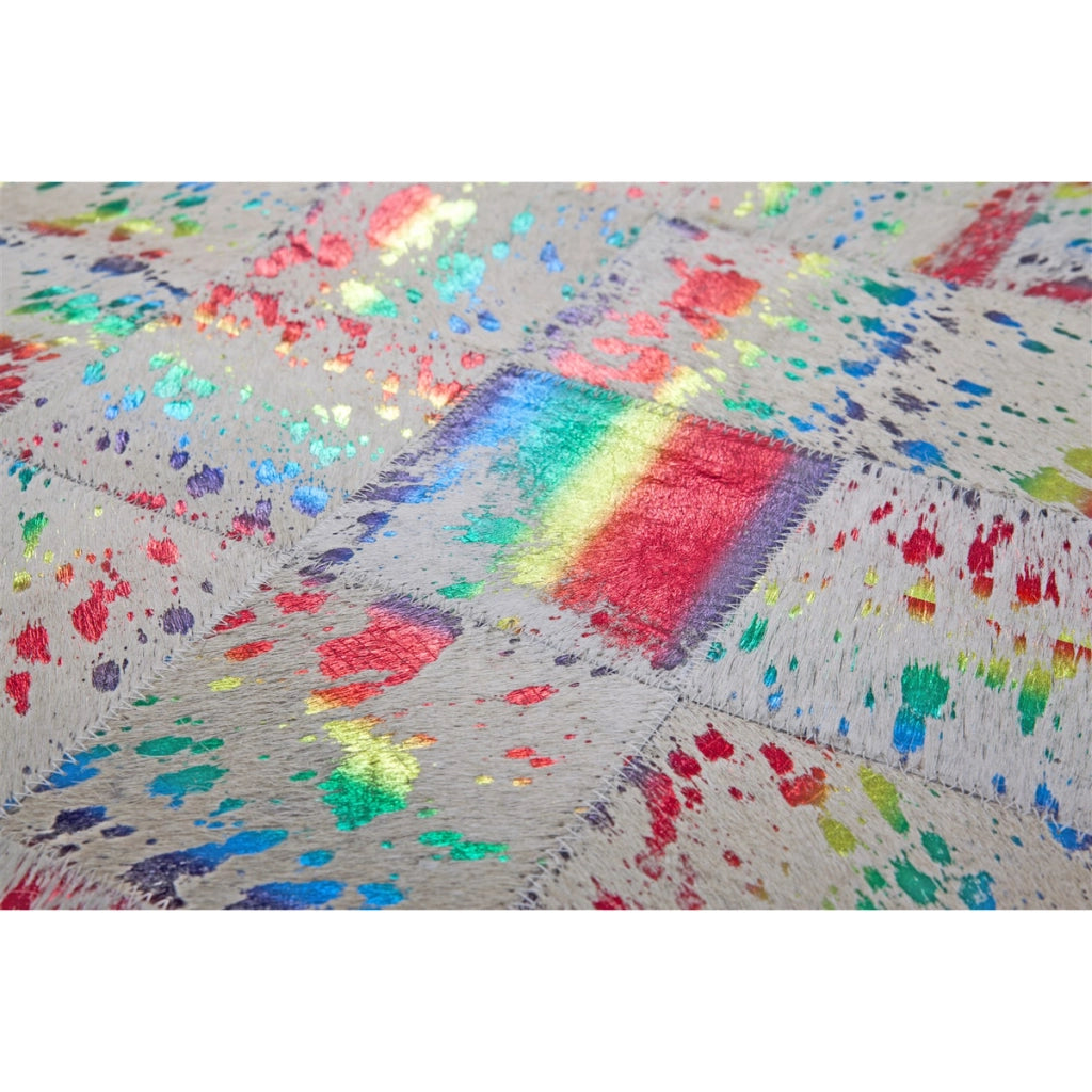 Tappeto Rocket 310 in pelle patchwork multicolore