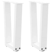 Set di 2 gambe per tavolino da caffè a V con piedini regolabili 38 x 43 cm acciaio bianco 02_0056913