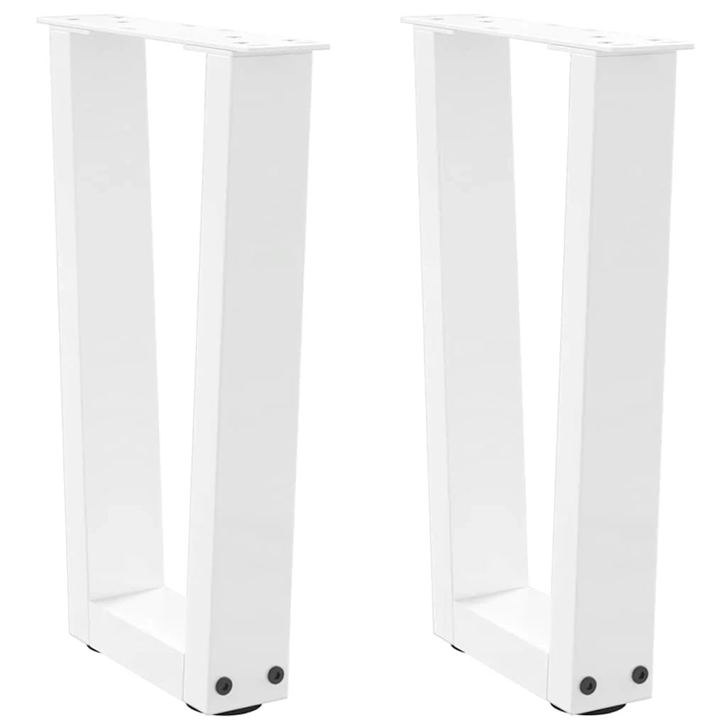 Set di 2 gambe per tavolino da caffè a V con piedini regolabili 38 x 43 cm acciaio bianco 02_0056913