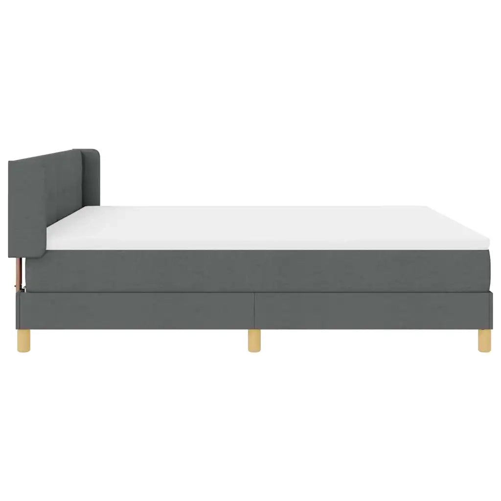 Letto a molle con testiera Grigio scuro 200 x 180 cm Tessuto 3341308