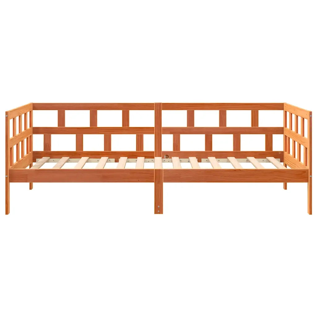 Dormeuse senza Materasso-Divano Letto-Struttura Letto Marrone Cera 80x200 cm Legno di Pino 466239