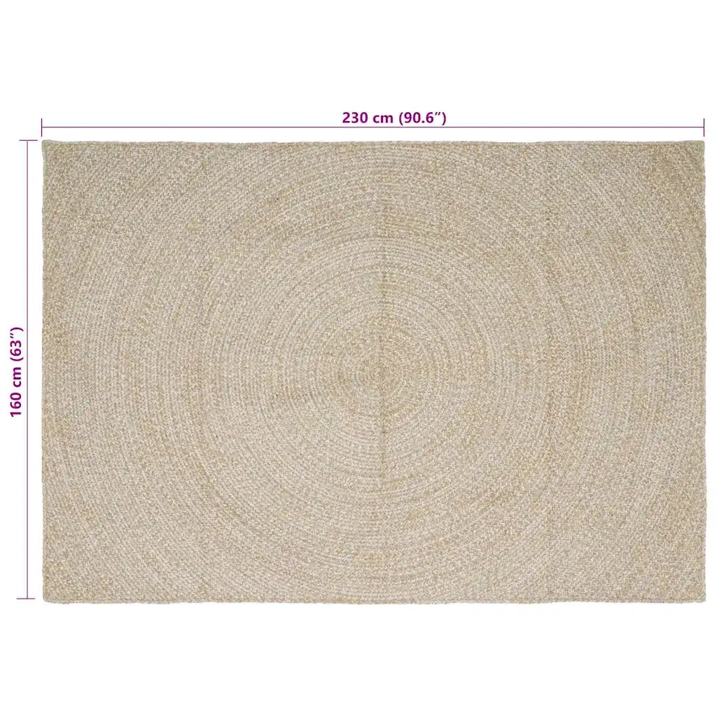 Tappeti per area Naturale e Bianco 160 x 230 cm Juta