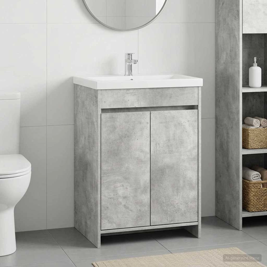 Mobiletto da Bagno Sotto Lavabo Grigio Cemento 890779