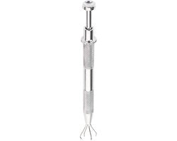Pincet per gioielli in acciaio inossidabile - pincetta per pietre preziose - uncino a mignolo - uncino a pinza - maneggevole - presa a mano - lunghezza 11 cm - pincetta per gioielli
