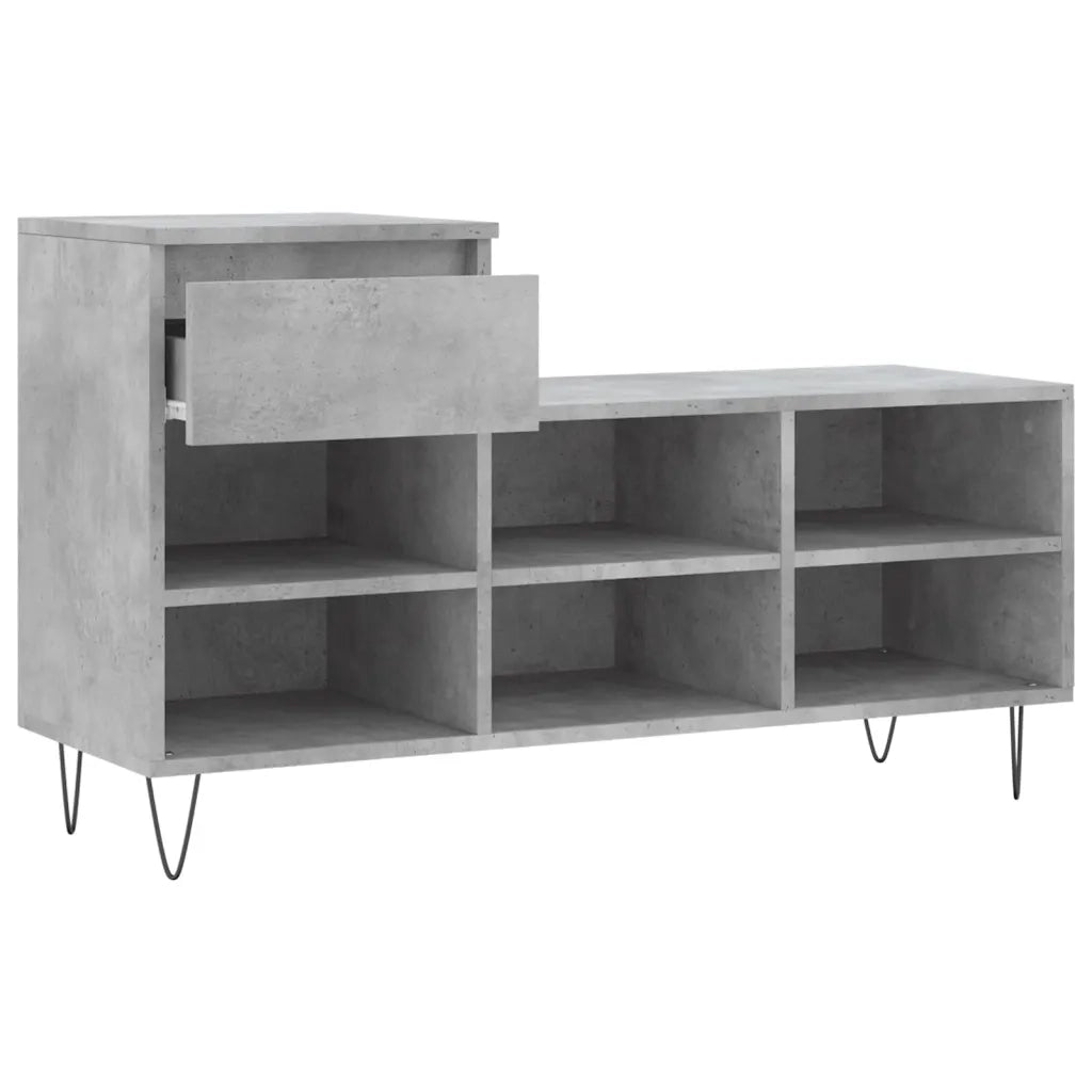 Scarpiera Grigio Cemento 102x36x60 cm in Legno Multistrato 831368