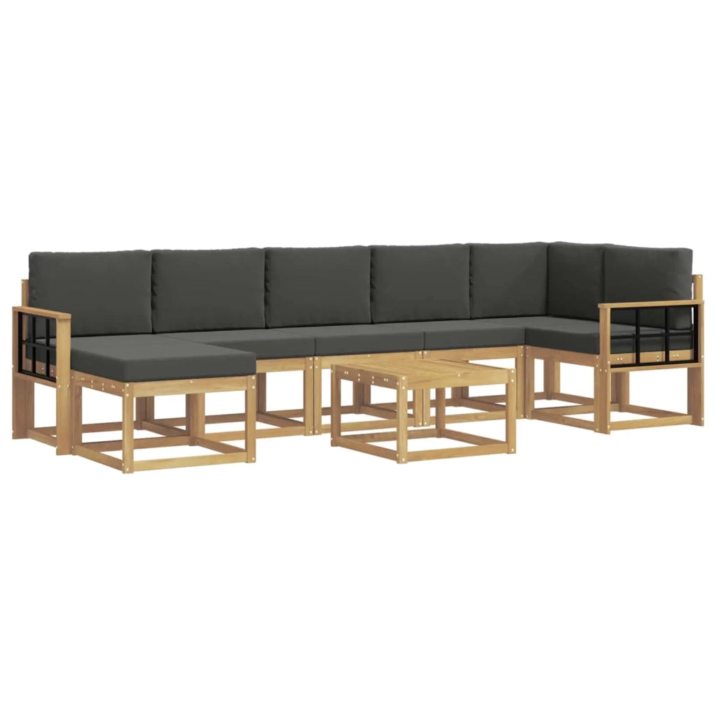 Set di divani da esterno 8 pcs Bianco e Antracite Poliestere