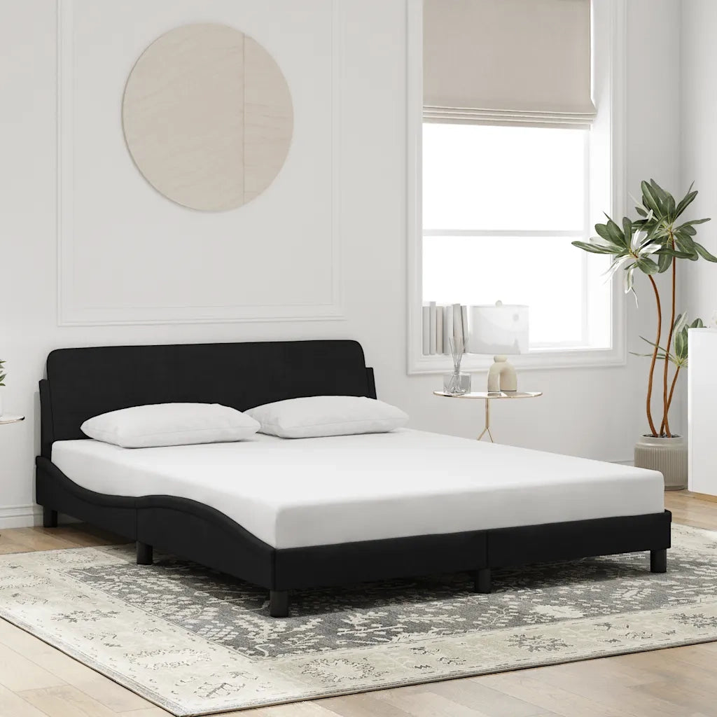 Giroletto-Struttura Letto Dover Nero 160x200 cm in Velluto