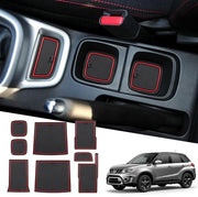 Matte antiscivolo per console centrale, 8 pezzi, rossa, per Vitara 2016-2023