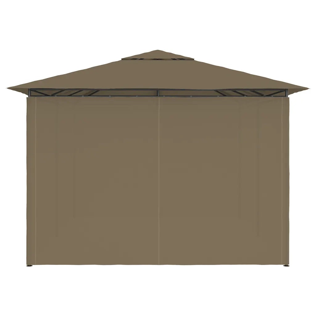 Gazebo da Giardino con Tende 4x3 m Grigio Talpa 180 g/m² 312232