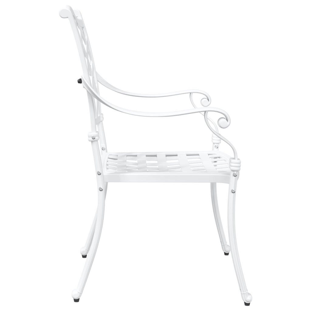Sedia da giardino  2 pz bianca in alluminio pressofuso