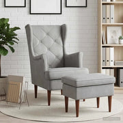 Poltrona con Ottomano 2 pz Grigio Chiaro Velluto 3418847