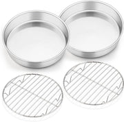 Forma per torta con set di raffreddamento, acciaio inossidabile, fondo torta, forma per torta, 21 cm, set 4 pezzi