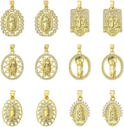 Accessori per gioielli in DIY, Virgin Maria, a forma di messing dorato