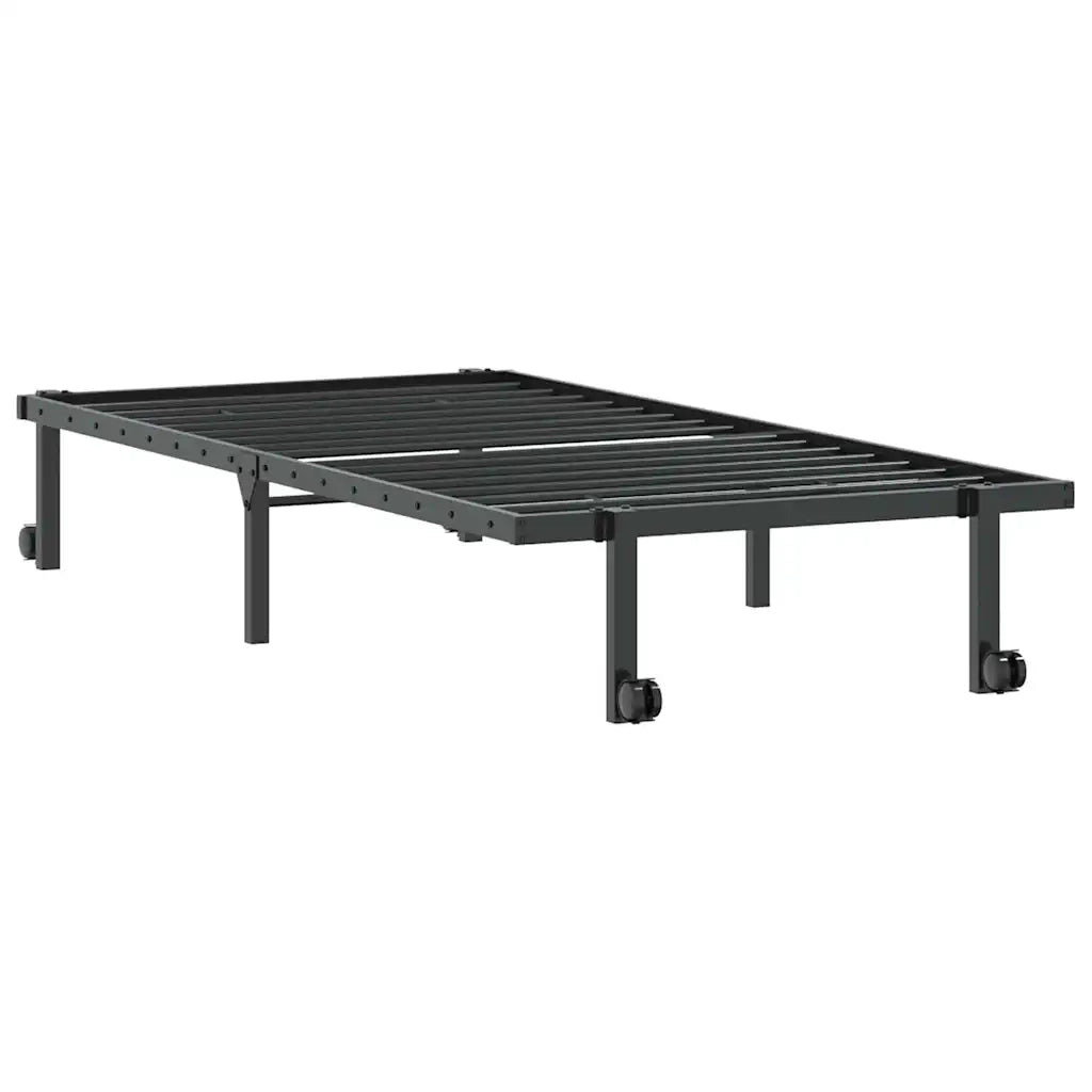 Giroletto senza Materasso Pieghevole Nero 90x200 cm in Acciaio 4103960