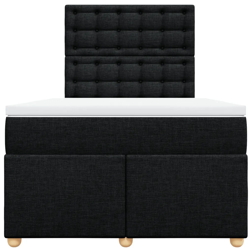 Giroletto a Molle con Materasso Nero 120x200 cm in Tessuto 3291263