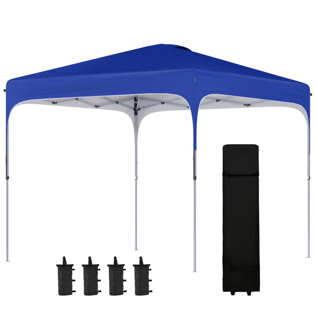 Cenador da giardino 2,5x2,5x2,7 m con altezza regolabile ¨C zephmum ¨C blu, impermeabile, anti-UV