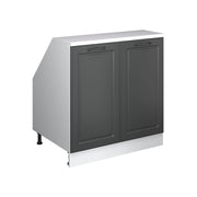 Mobile sottotetto Rion Antracite rustico/Bianco 80 x 83.8 cm con 2 porte, carcassa 60 cm profondità Vicco