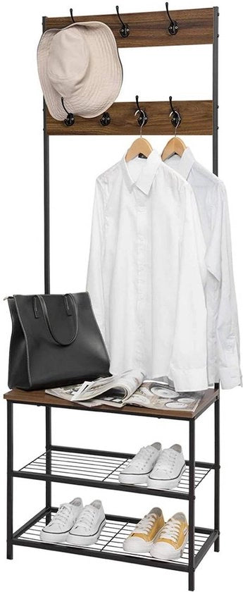 Rack multifunzionale per abbigliamento e scarpe - Organizzatore della cabina armadio - Scaffale di archiviazione - Duraturo e impermeabile - Stile e risparmio di spazio - Montaggio semplice - 60 cm x 31,5 cm x 170 cm