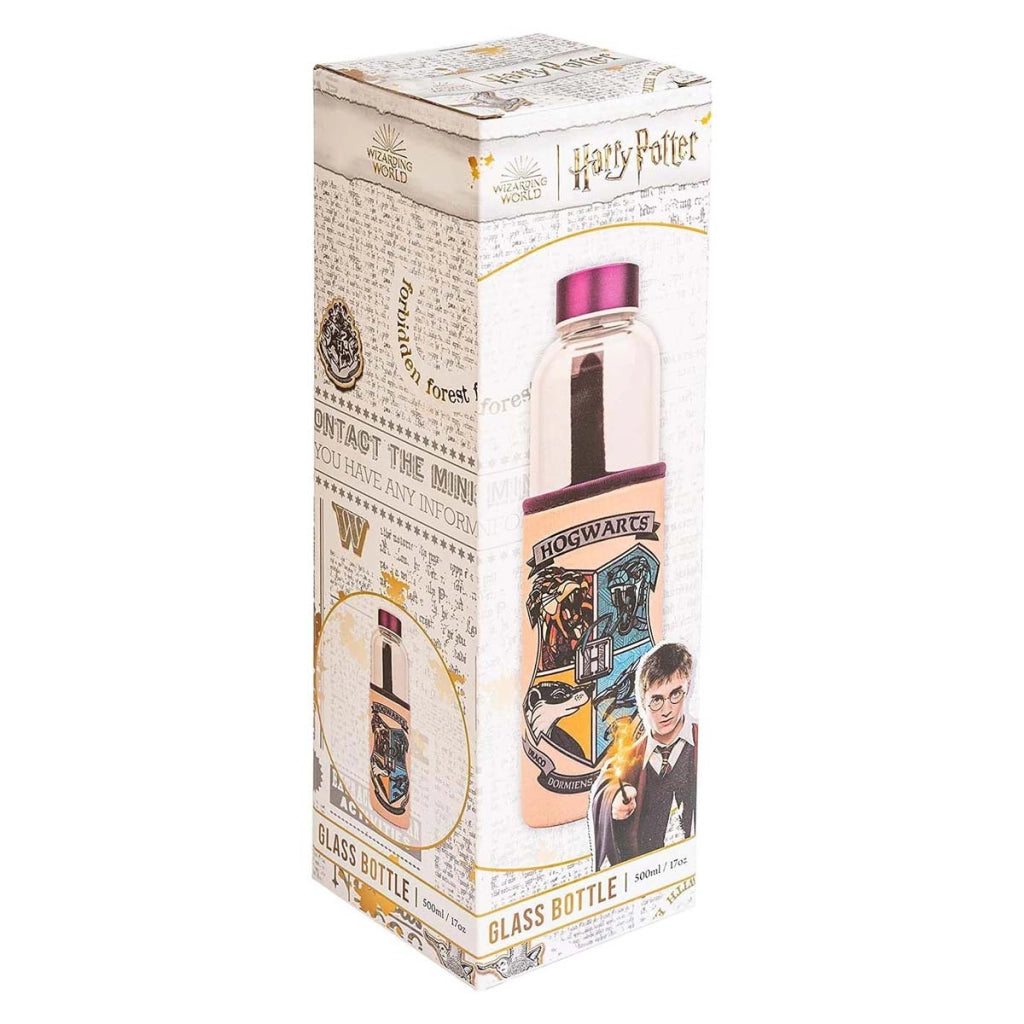 Borracca in Vetro Stemma di Hogwarts di Harry Potter 500ml Viola Harry Potter