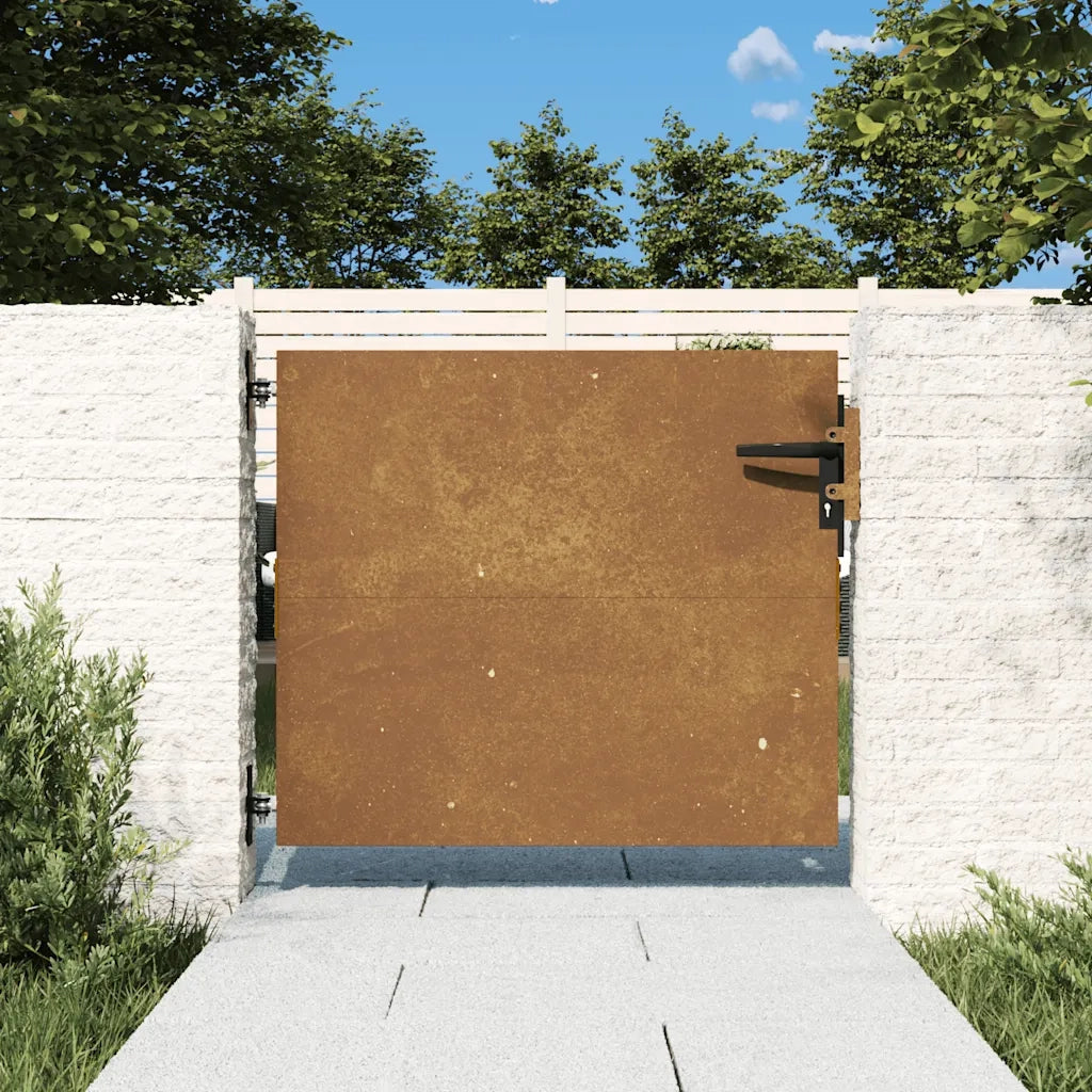 Cancello da giardino 85x125 cm in acciaio Corten design quadrato 153257