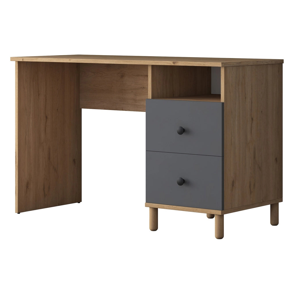 Venetico, Scrivania 9 Ripiani, 120x50x162h cm Marrone Rovere Nodi