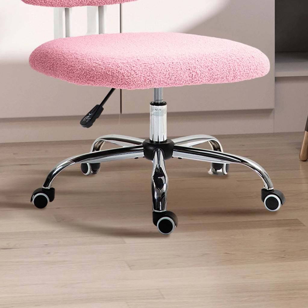 Sedia da ufficio ergonomica rosa regolabile in altezza