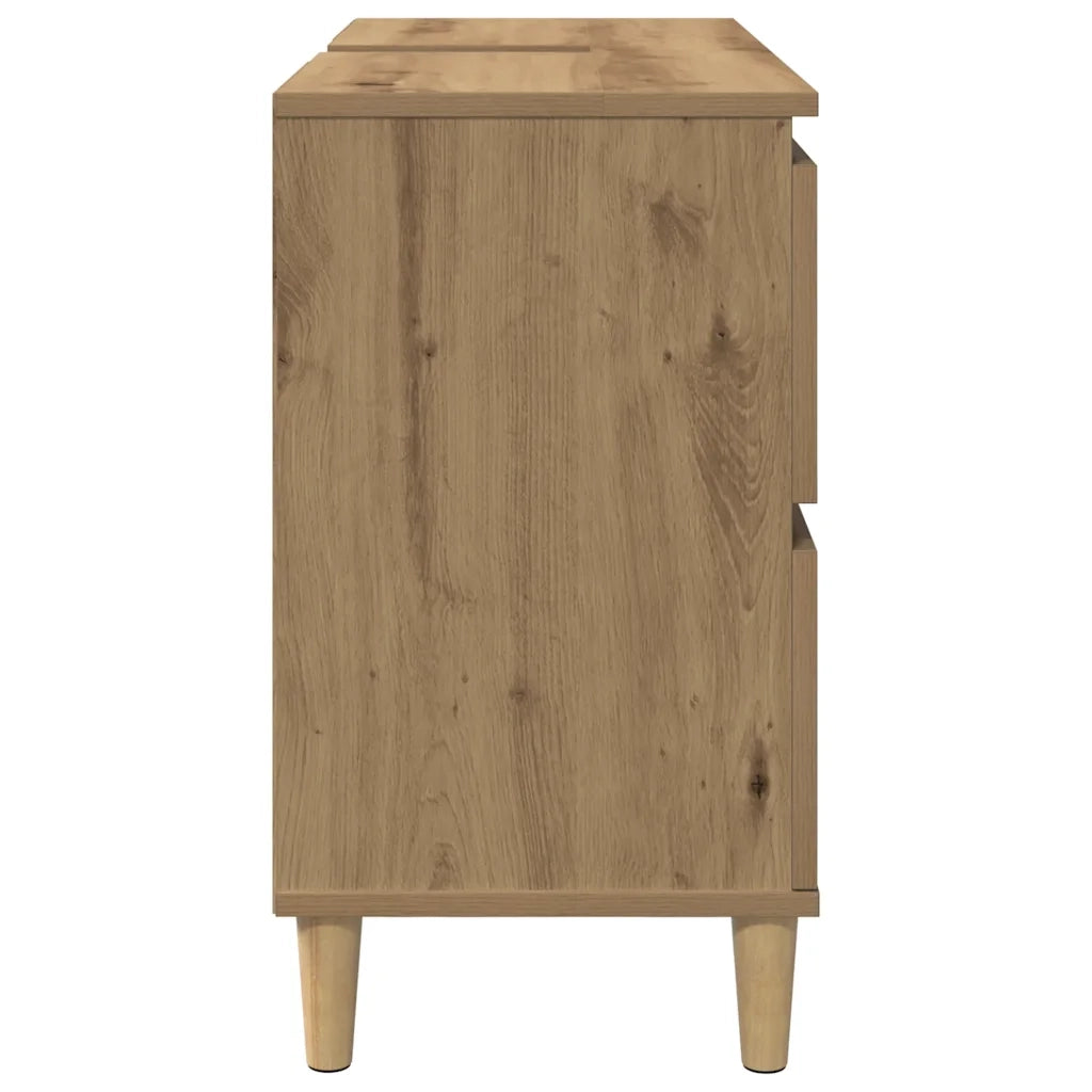 vidaXL Mobile Lavabo Rovere Artigianale 80x33x60 cm Legno Multistrato