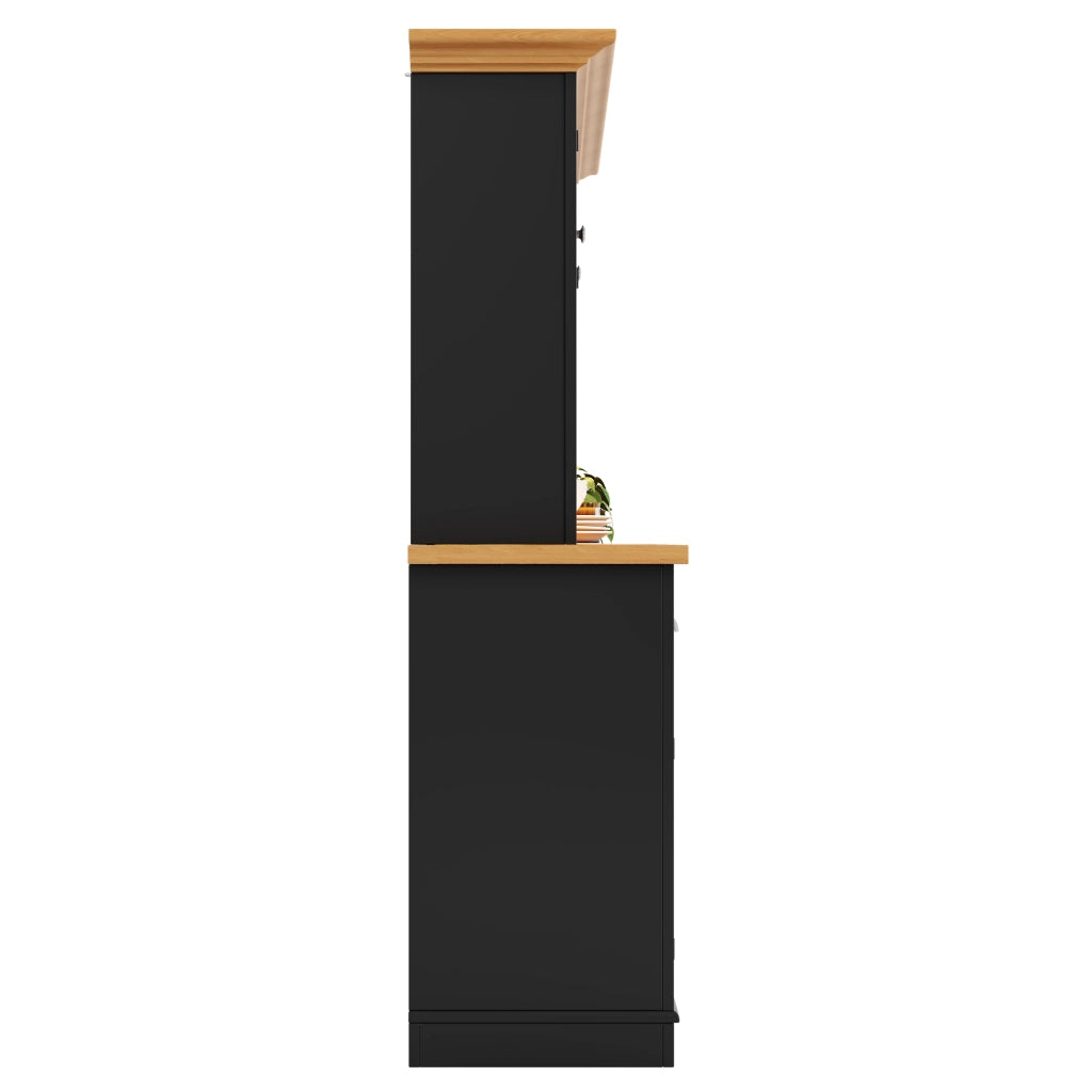 ARMADIO ALTO 140x40x180 cm Nero in MDF con LED RGB, anta in acrilico