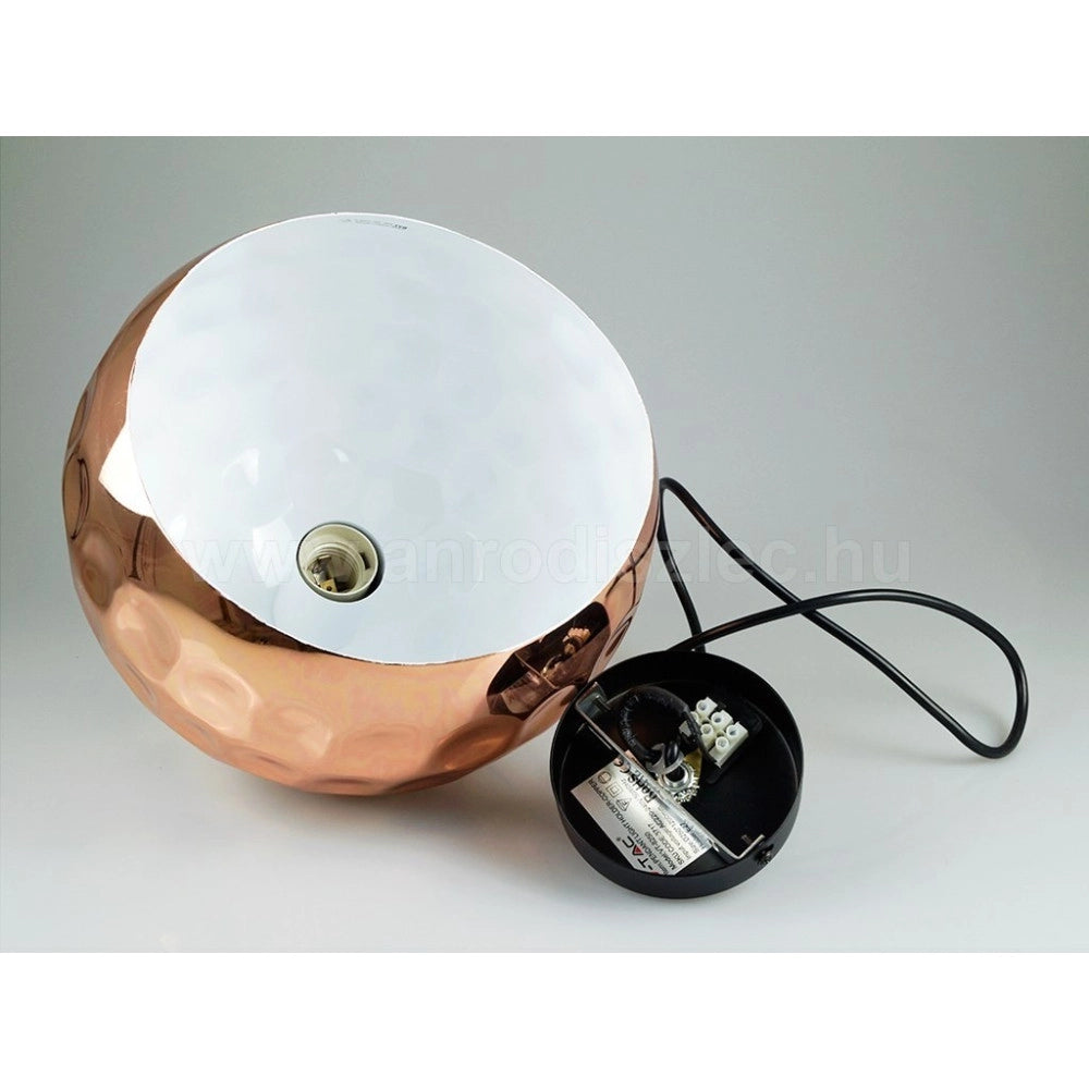 Trade Shop - Lampadario Pendente Lampada A Sospensione In Metallo Cono Oro Rosa Rame Vt-8250 -