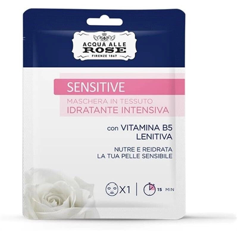ACQUA ALLE ROSE MASCHERA VISO IN TESSUTO IDRATANTE INTENSIVA SENSITIVE ADATTA A PELLI SENSIBILI