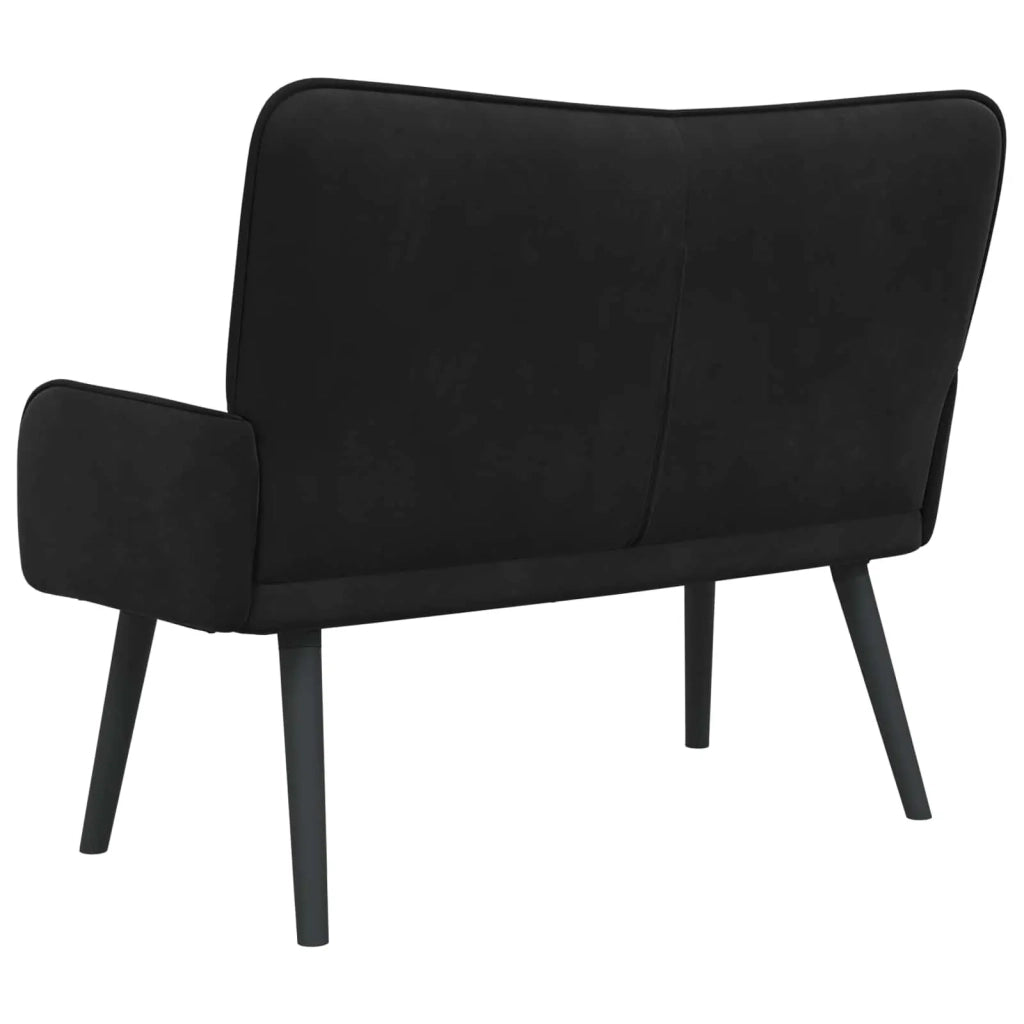 Sofa a Due Posti Nero 115 x 61 x 87 cm Velluto 42028955