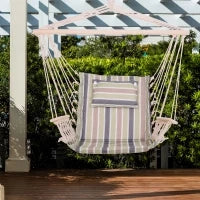 Sedia Sospesa amaca da Viaggio Traspirante Portatile dim. 100L x 49l x 106H cm Cotone Poliestere Multicolore a righe