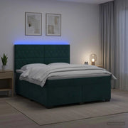 Letto box spring con materasso Verde Scuro 140 x 200 cm Velluto 3455117
