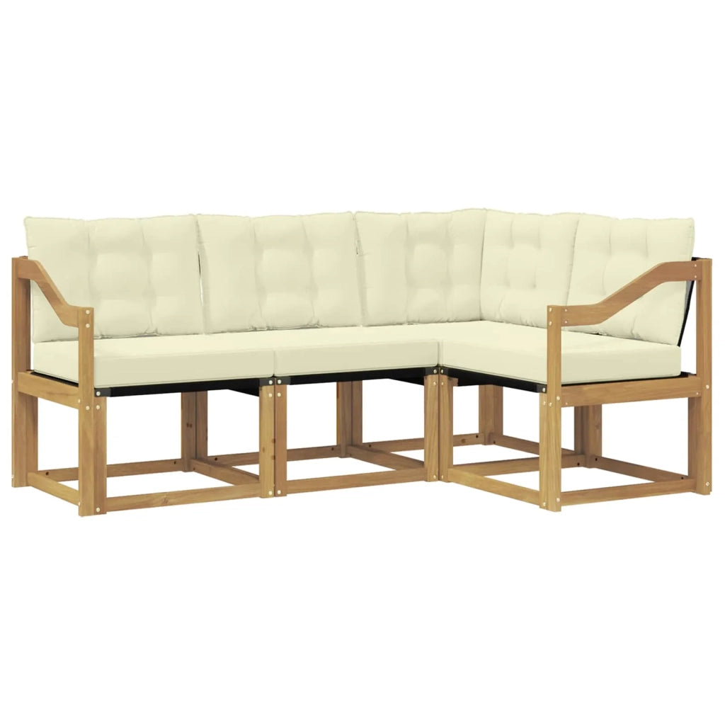 Set di divani da esterno con cuscino 4 pcs Bianco e Crema 3389436