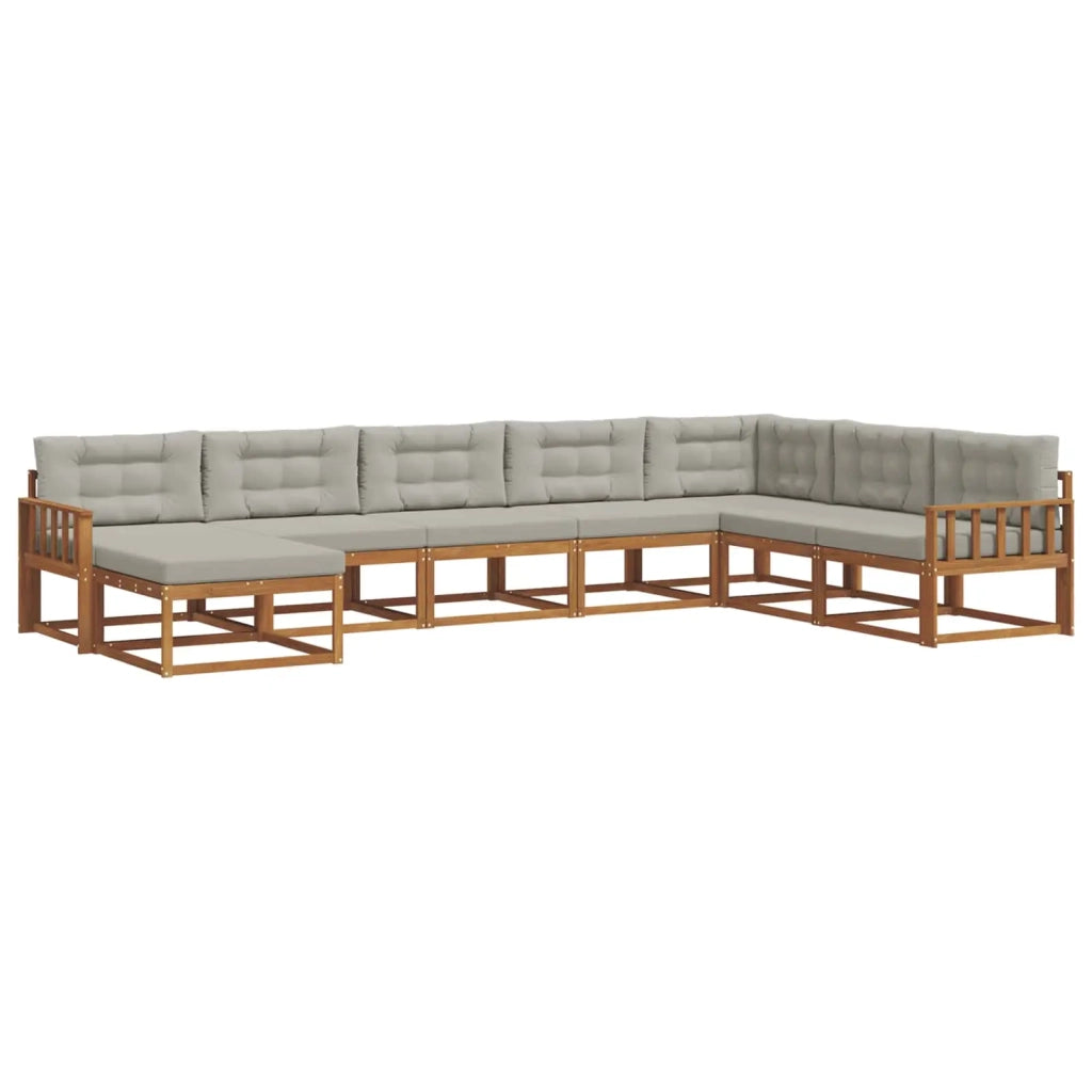 Set di divani da esterno 8 pcs Grigio Naturale e Chiaro 3367994