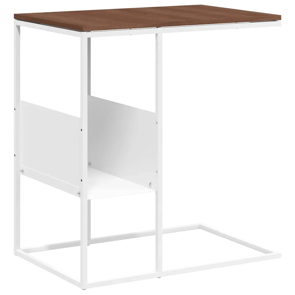 Tavolino Bianco 55x36x59,5 cm Legno Multistrato 343106