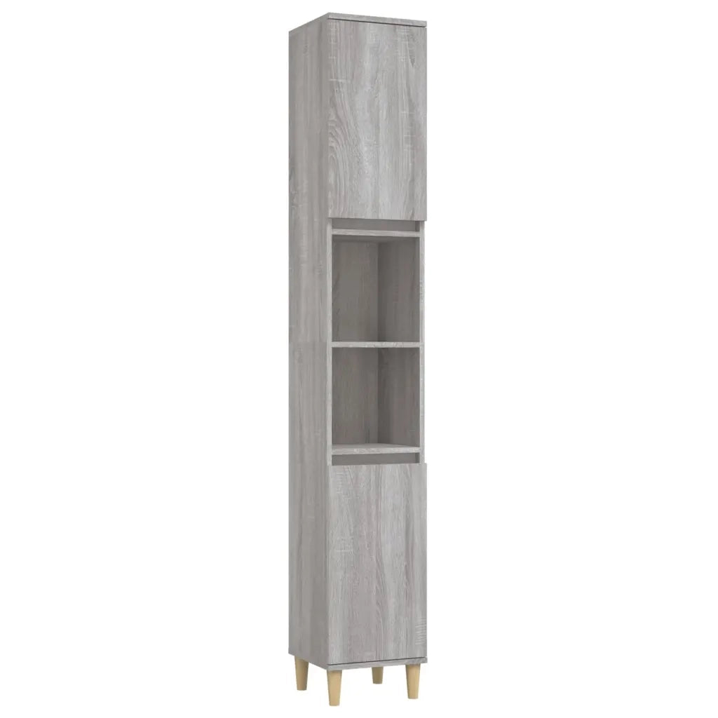 Armadietto Bagno Grigio Sonoma 30x30x190cm in Legno Multistratocod mxl 81559