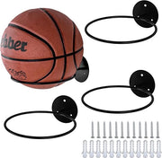 Set di 4 pallone da parete montati, montaggio a pallone metallico, supporto pallone da basket con viti, display pallone da basket, rugby, volley e calcio